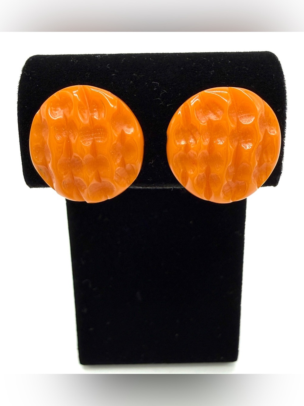 Vintage 1940s Butterscotch Bakelite Screw Back Earrings